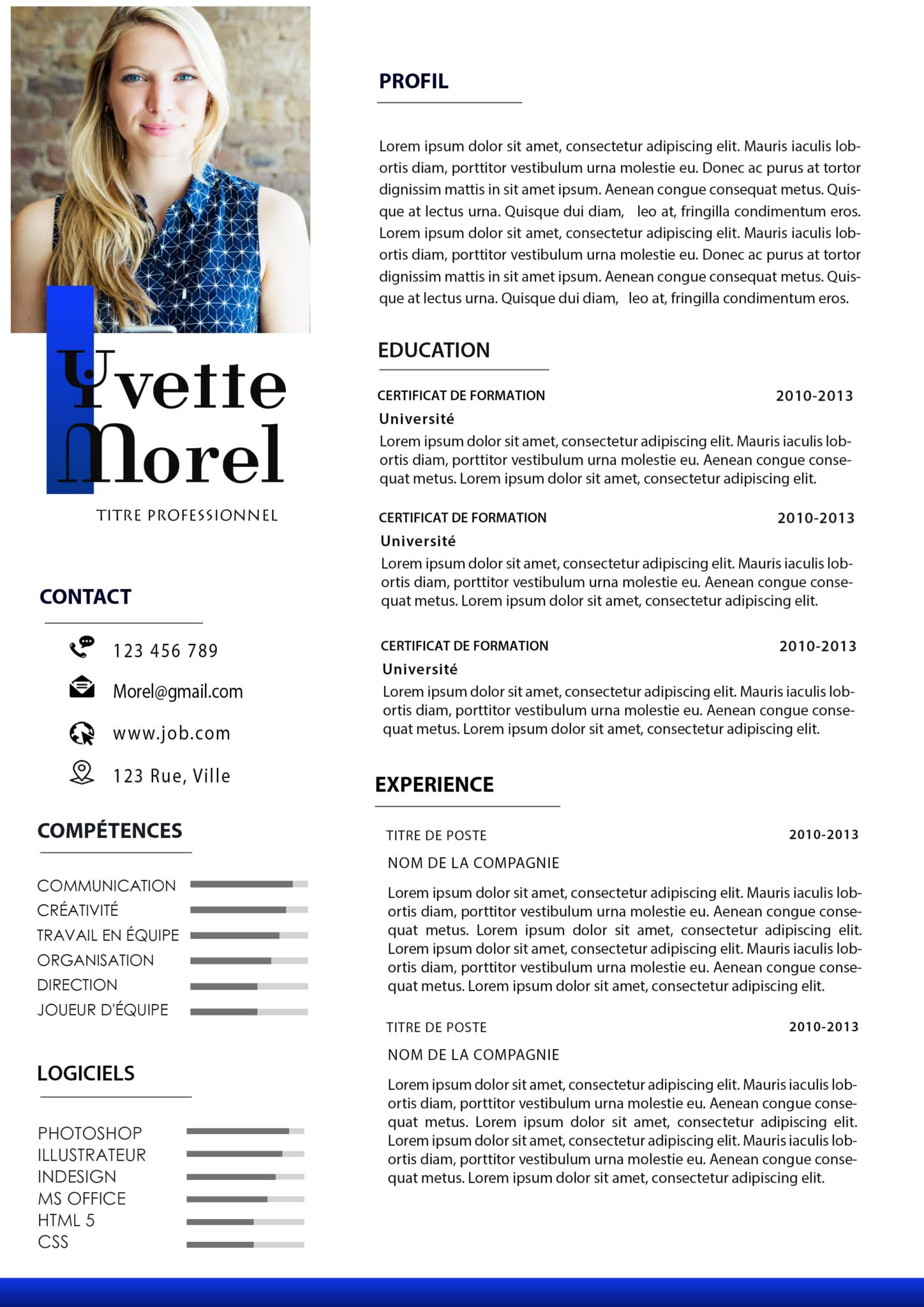 cv sur une ou deux pages