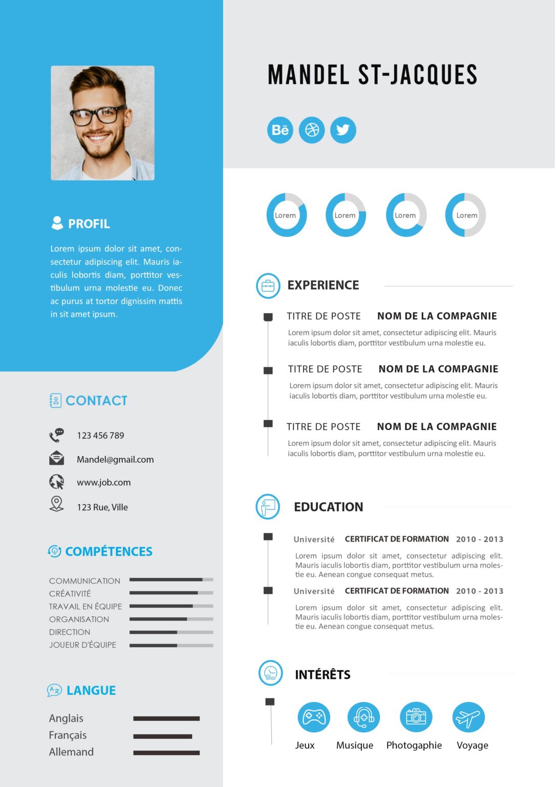 cv moderne facile  modifier emploi  formation
