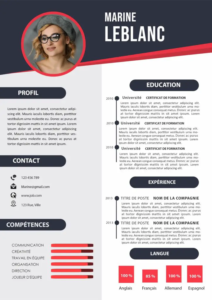 Modèle de CV Moderne Prêt À L’emploi