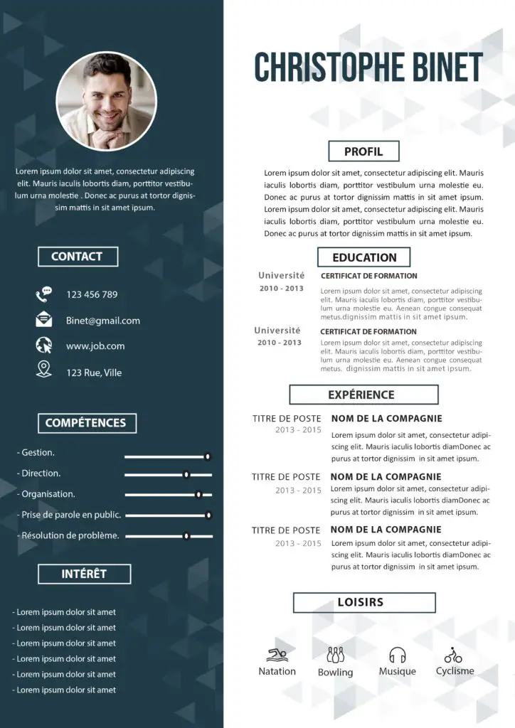 Exemple D’un Beau CV Moderne