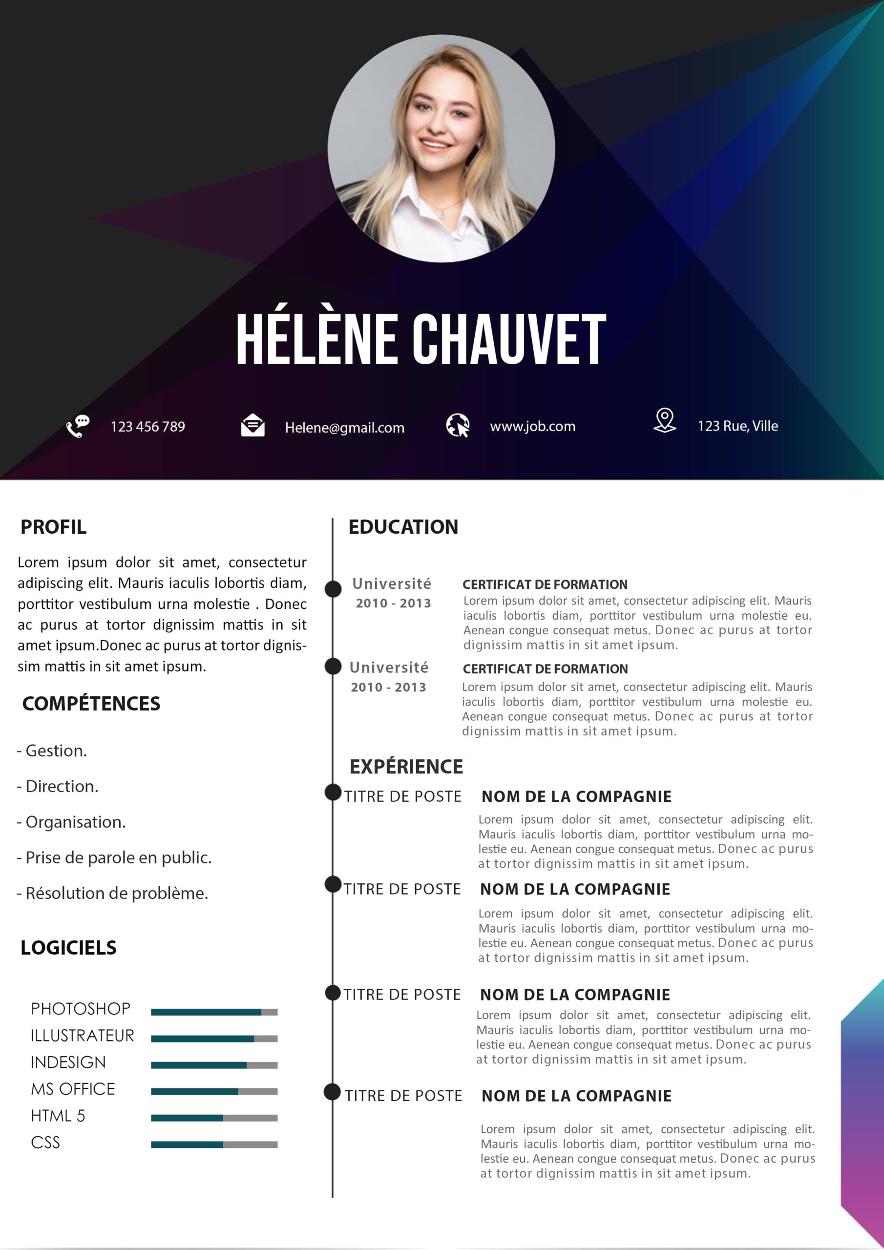Mod le De CV 100 Exemples De CV Gratuits Word