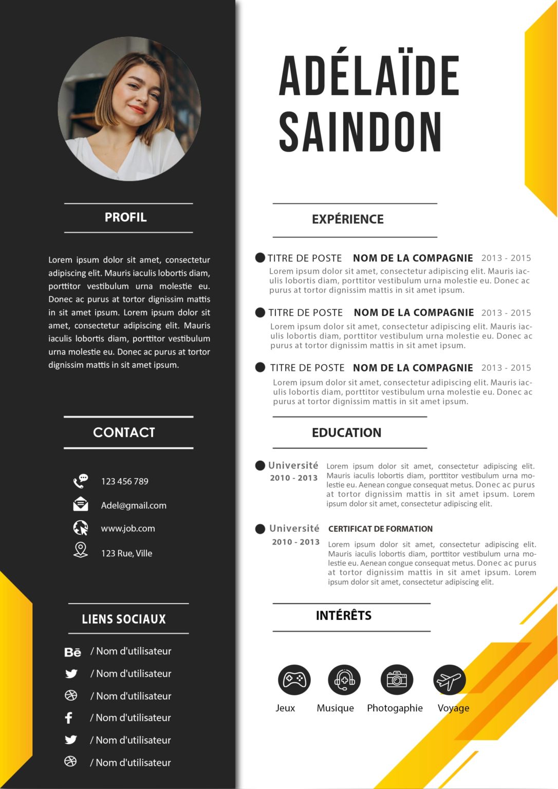 Template Cv Gratuit Word