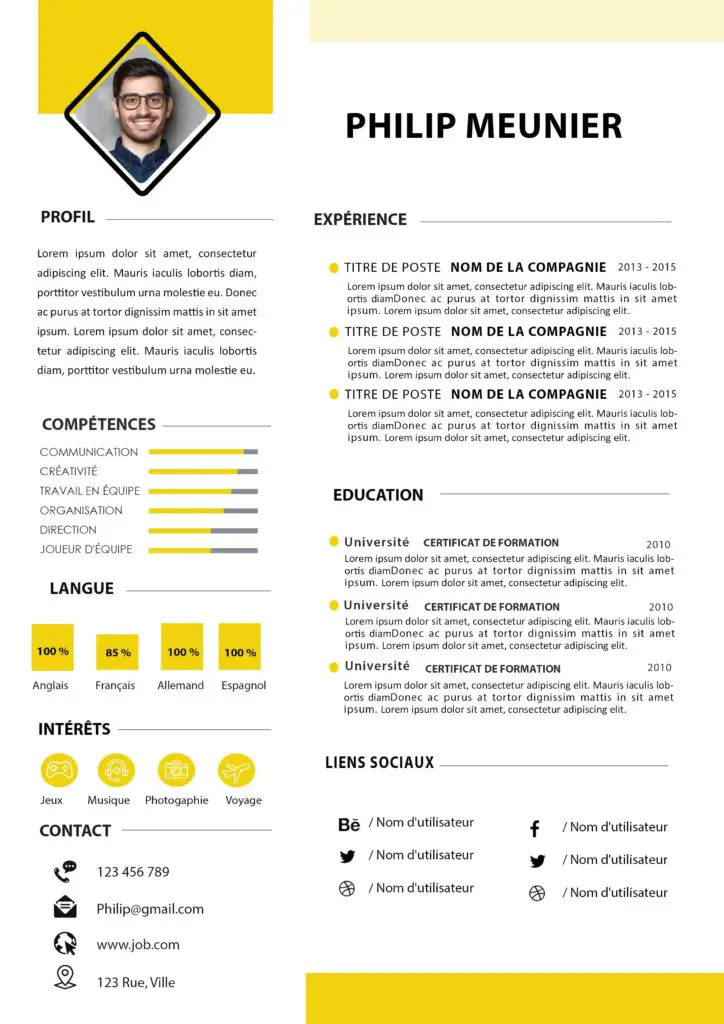 Exemple de CV Moderne À Imprimer