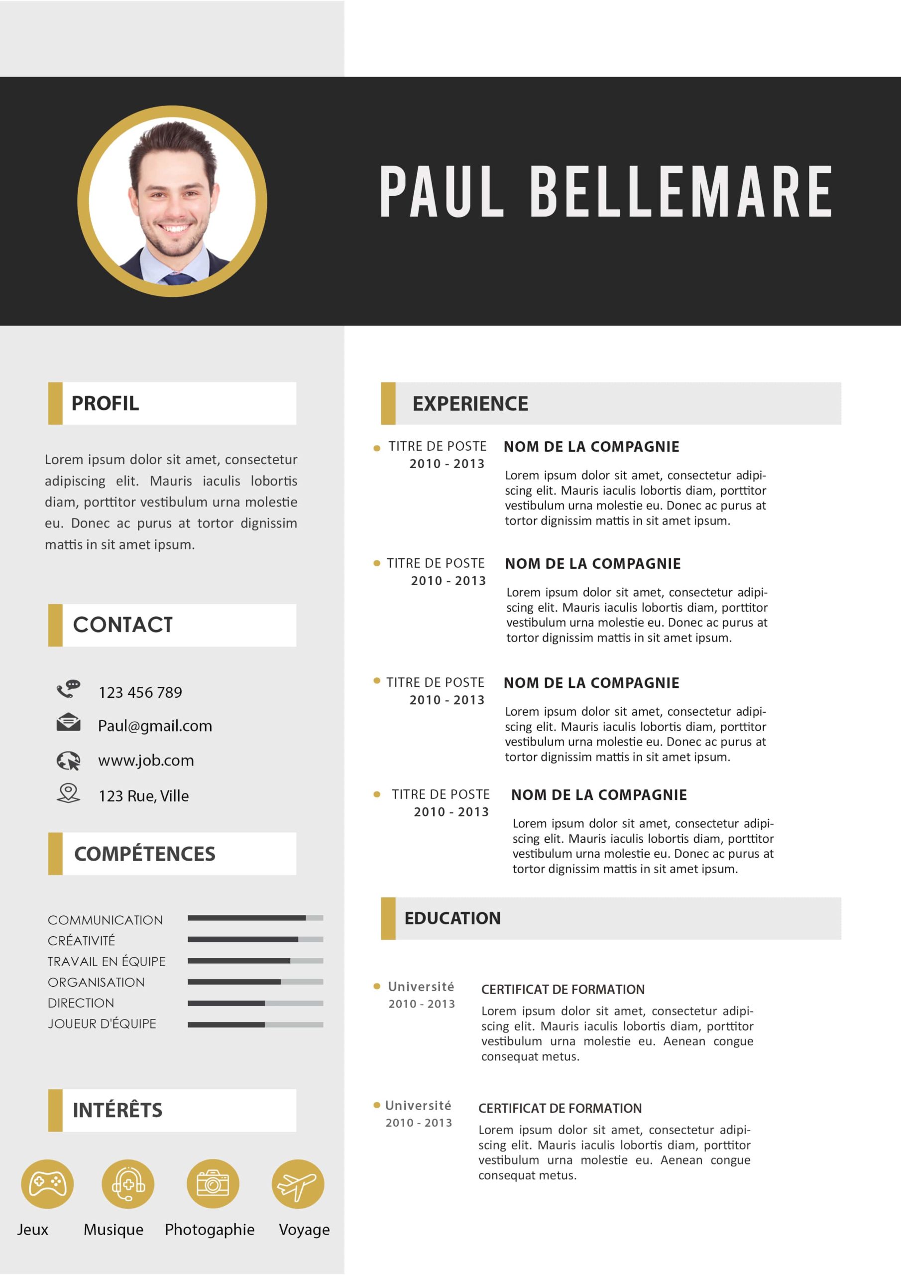 Mod le De CV 100 Exemples De CV Gratuits Word Mod le De CV 100 Exemples De CV Gratuits Word